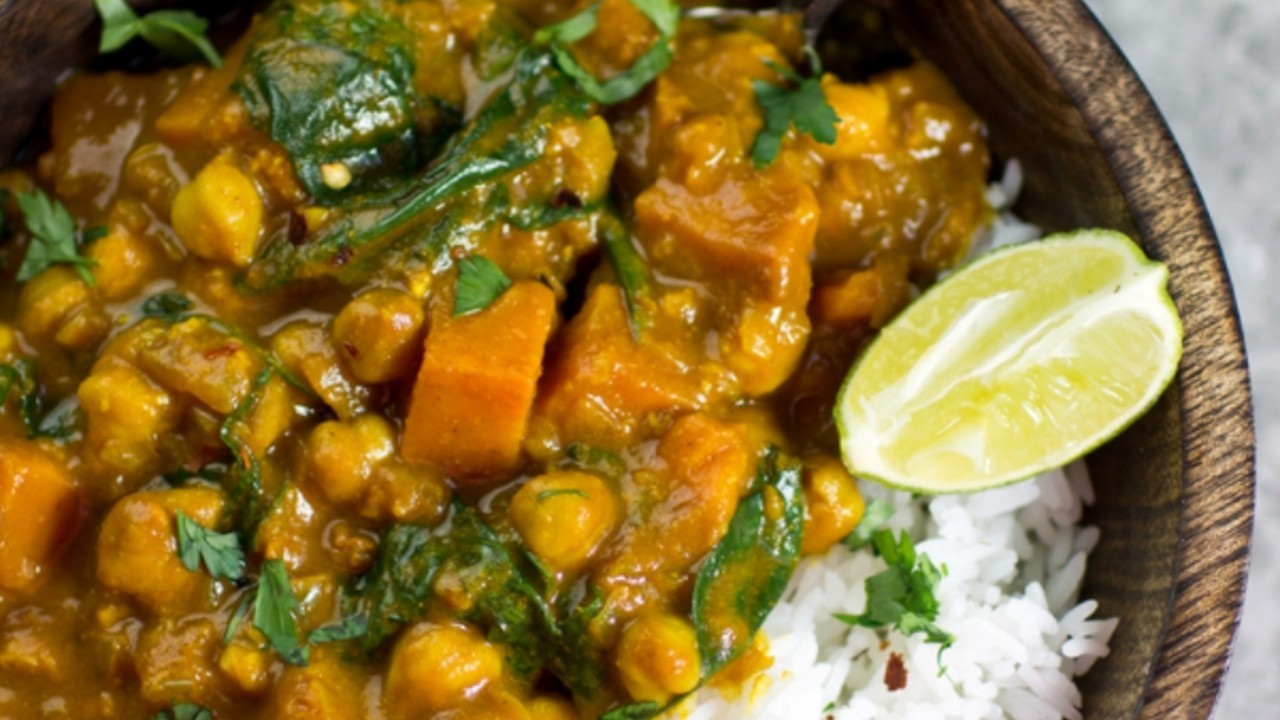 Sweet Potato and Chickpea Curry with Rice