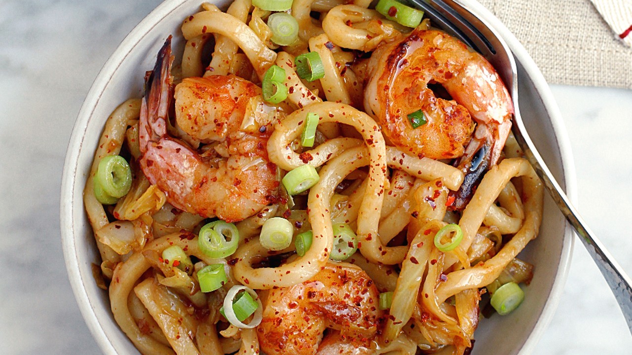 Teriyaki King Prawn Udon Noodles