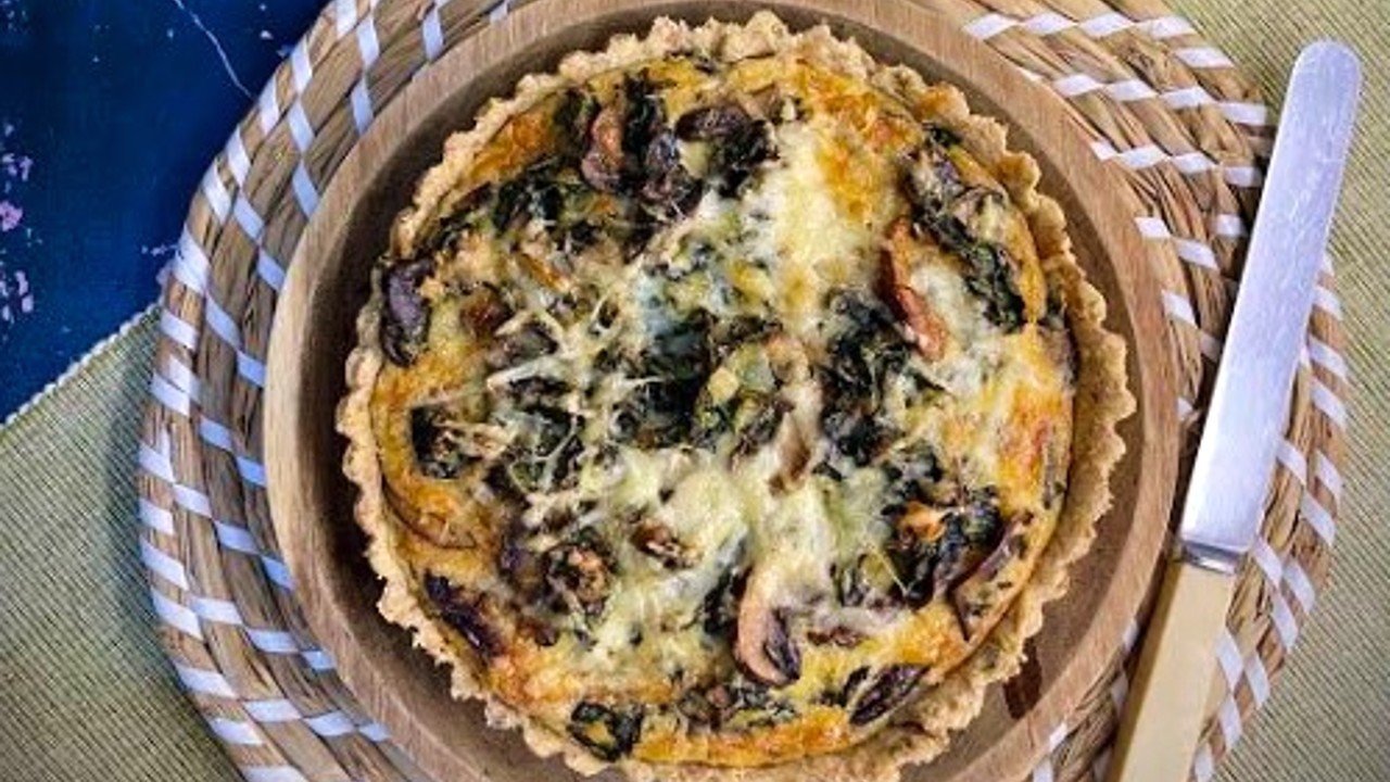 Wild Mushroom, Kale & Vintage Gouda Tart