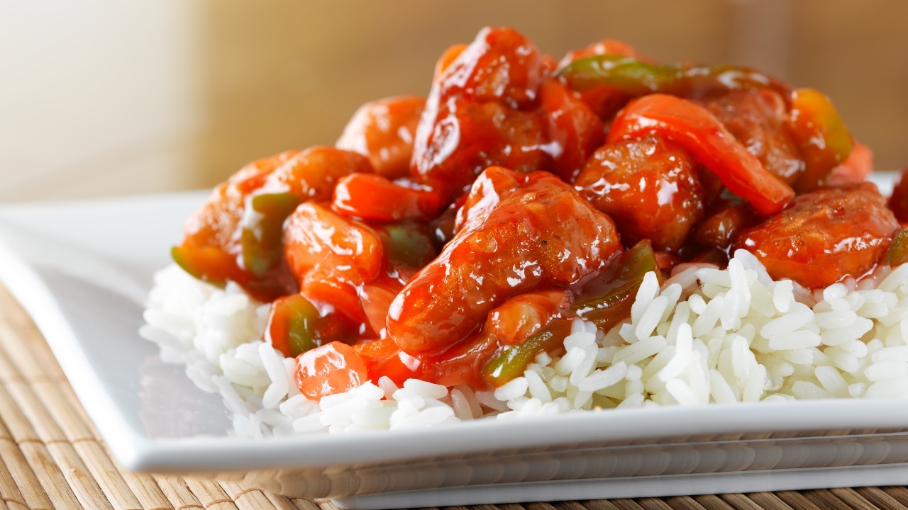 Cantonese Sweet & Sour Pork Fillet with Egg Fried Rice
