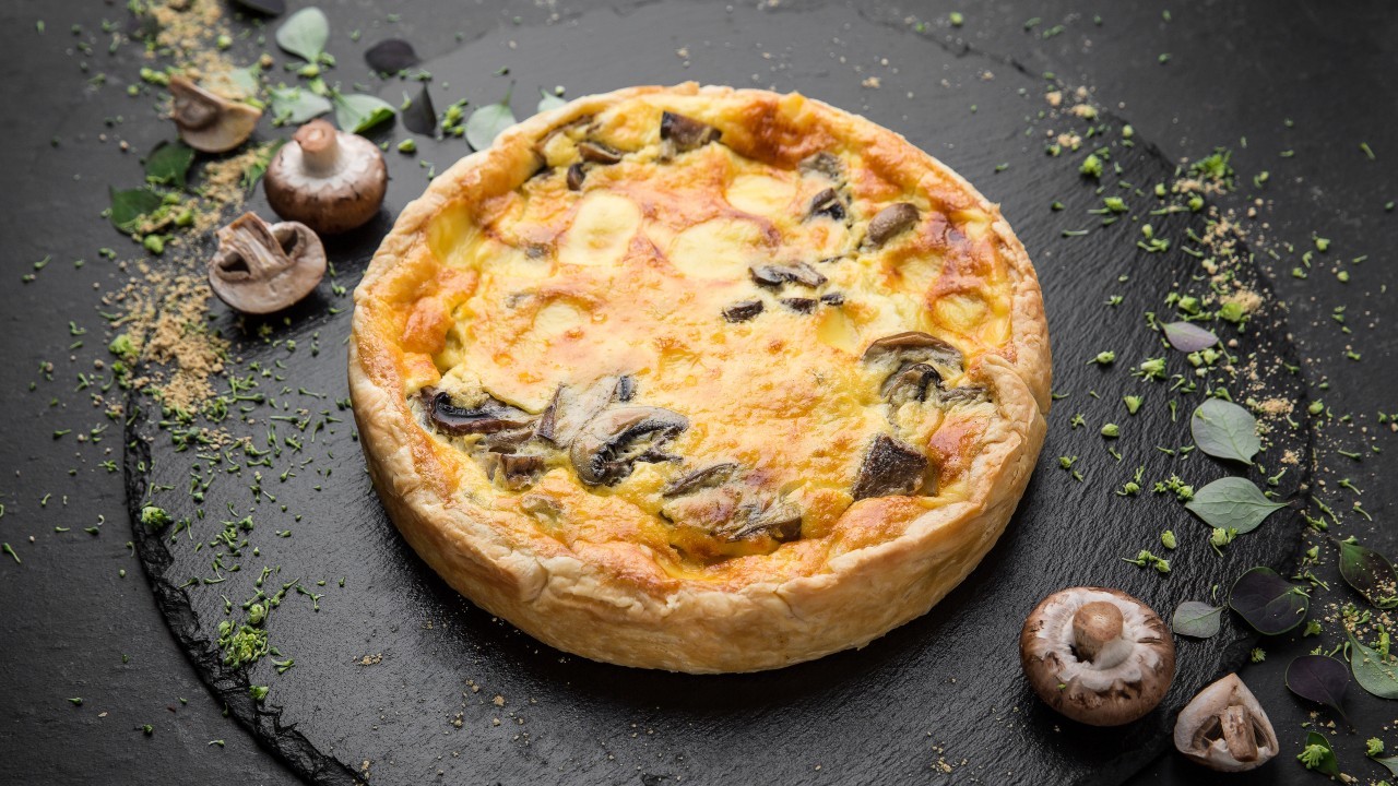 Cheesy Potato Mushroom and Onion Tart