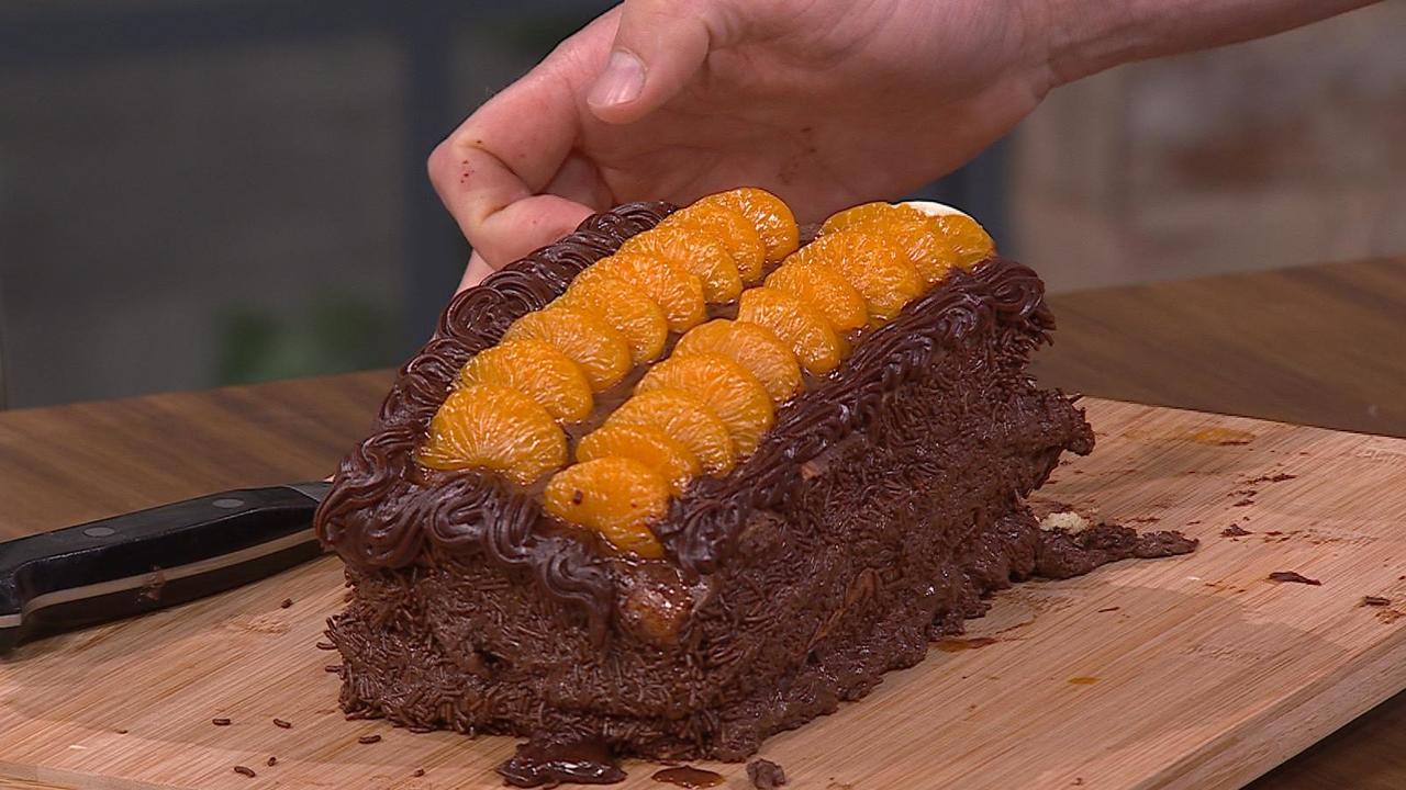 Chocolate Mandarin Layer Cake