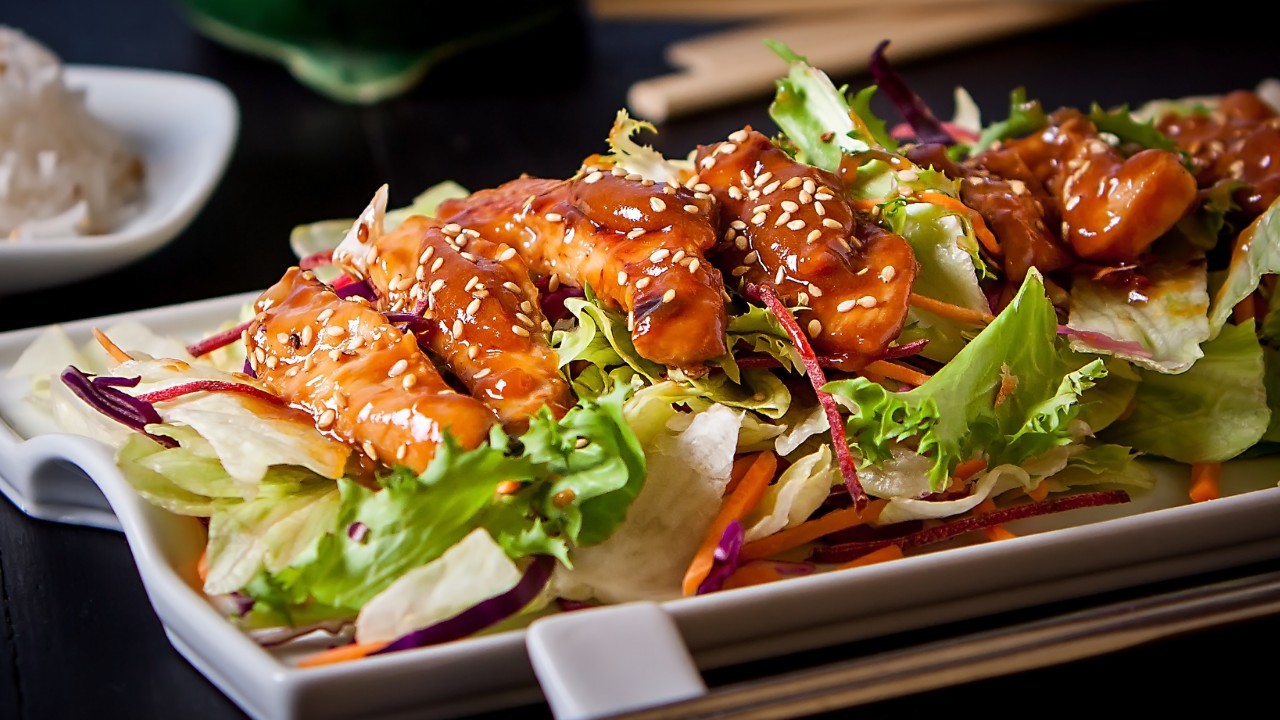 Chicken Teriyaki With Orange Salad