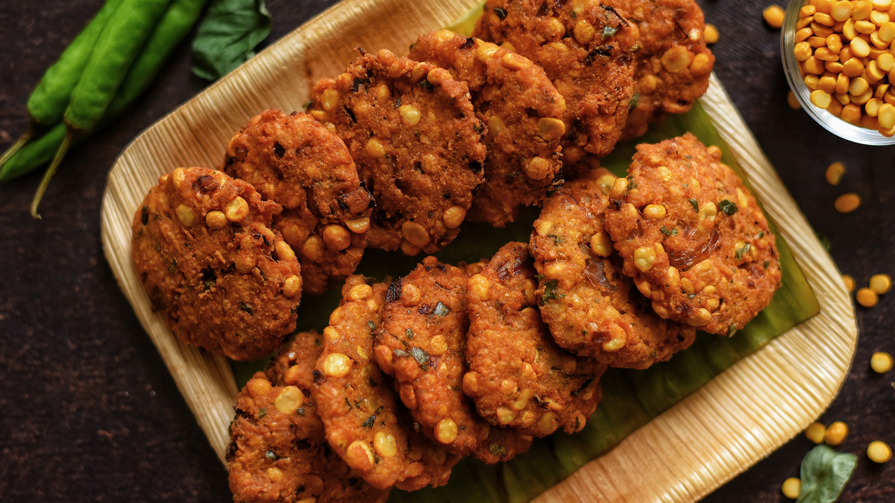 Masala Vade (South Indian Spiced Lentil Cutlet)