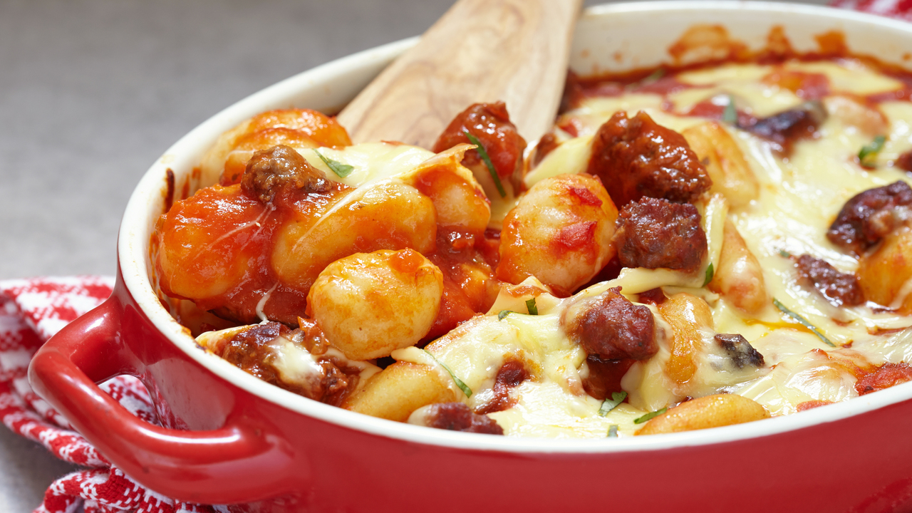 Sausage & Cavolo Nero Gnocchi Bake