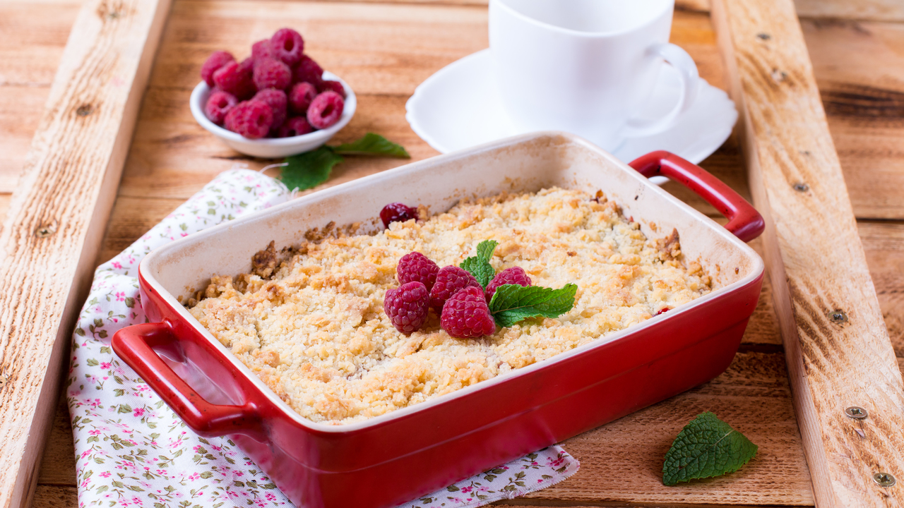 Apple Raspberry Fool With Toasted Granola