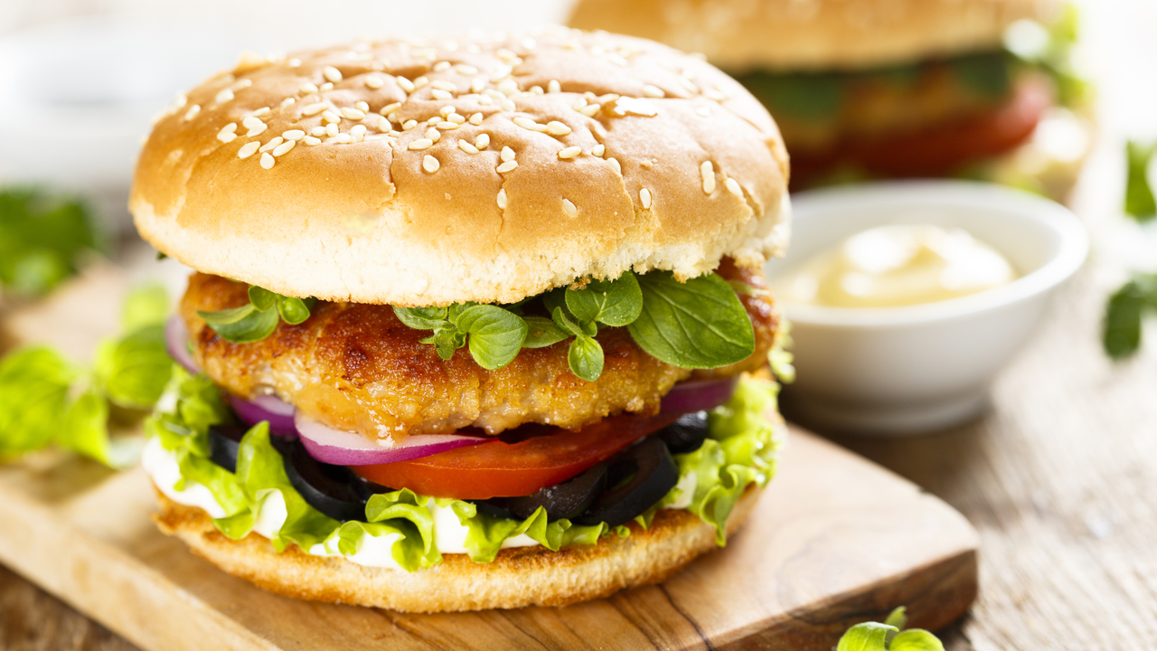 Crispy Garlic Hot Honey Chicken Burger