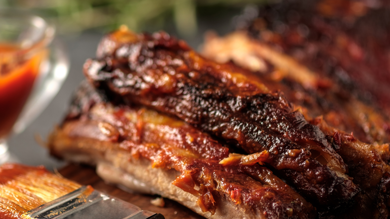 Crispy Roasted Lamb Ribs, Sweet & Sour Tamarind Sauce and Jerk Peanuts