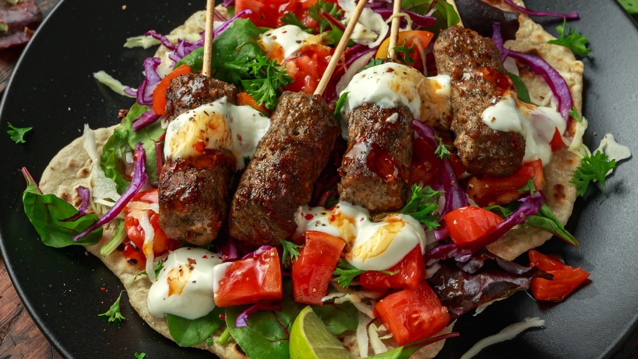 Lamb Kebab with Mint Yoghurt