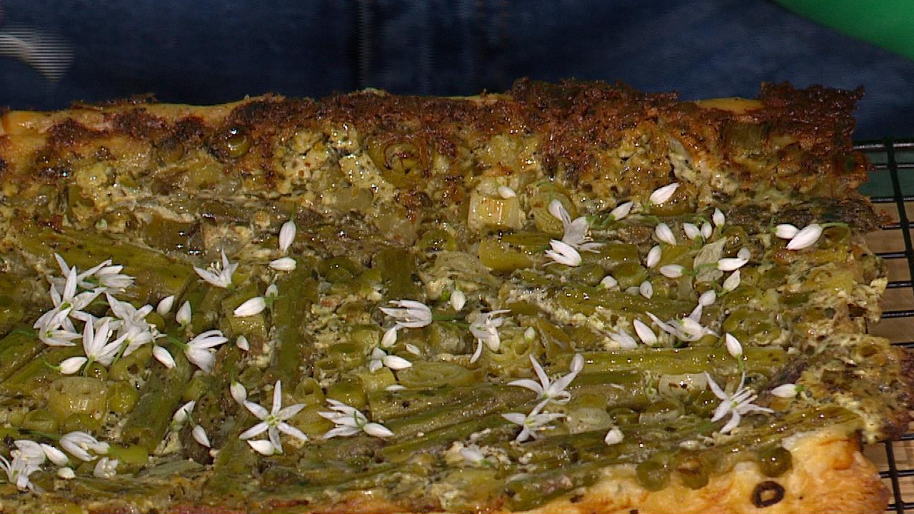 Wild Garlic Pesto Upside Down Tart