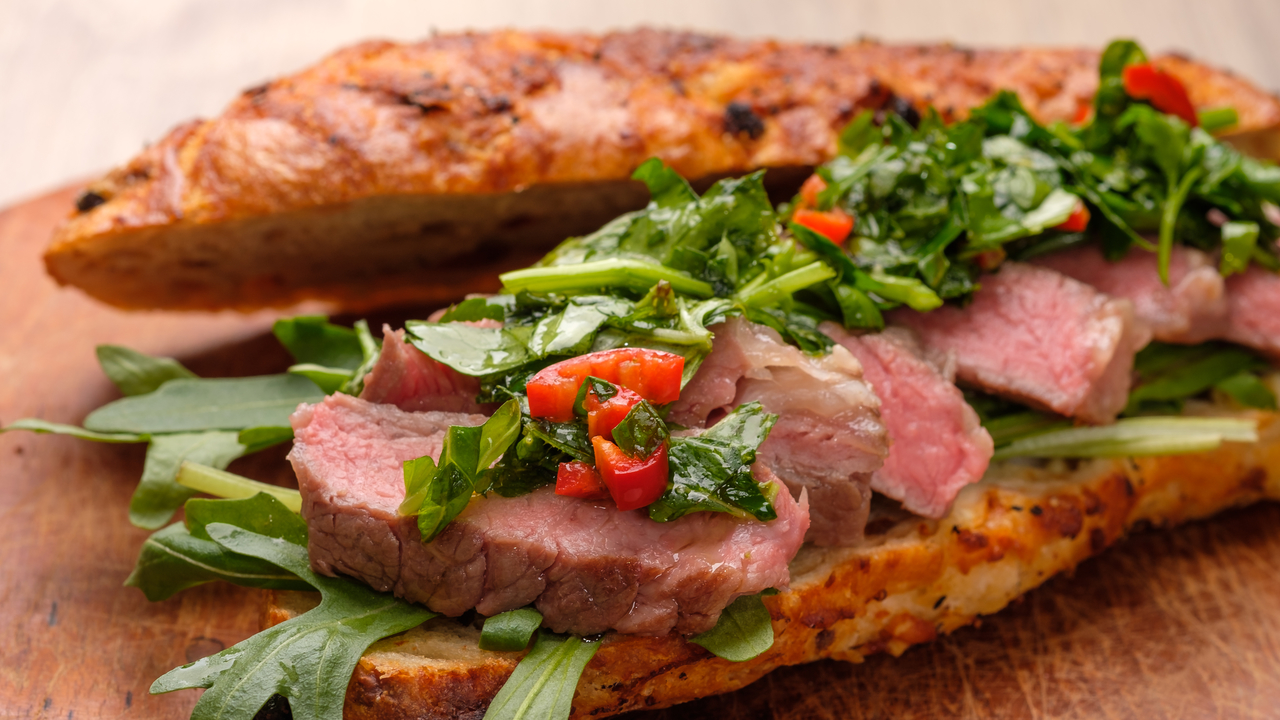 Ribeye Steak Sandwich with Chimichurri Sauce