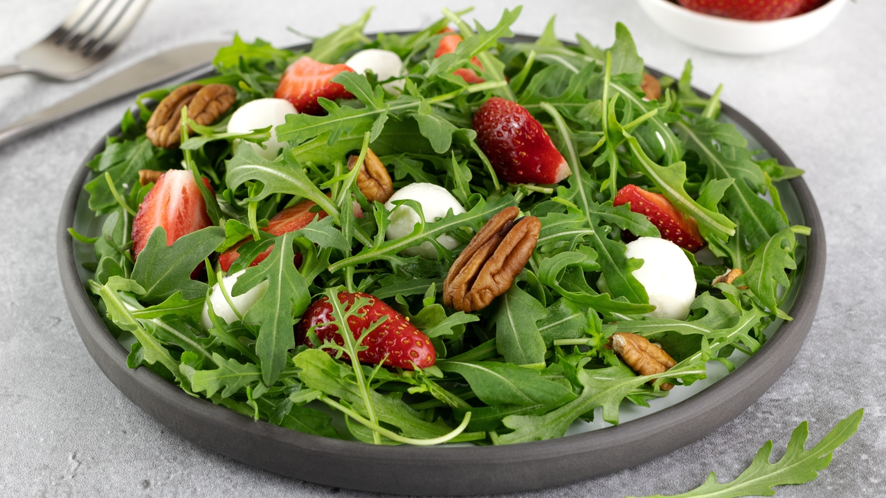 Italian Inspired Strawberry Salad w/ West Cork Mozzarella, Pine Nuts, Crispy Croutons & Creamy Balsamic Dressing