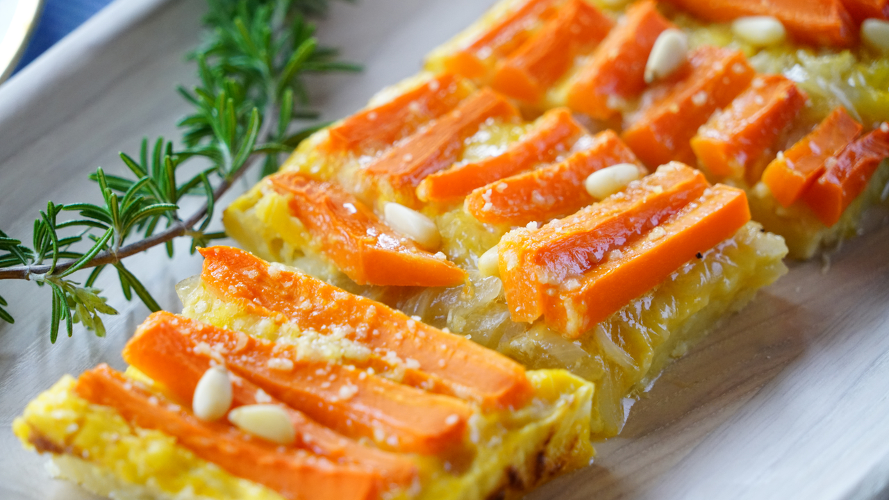 Roasted Carrot and Whipped Feta Tart