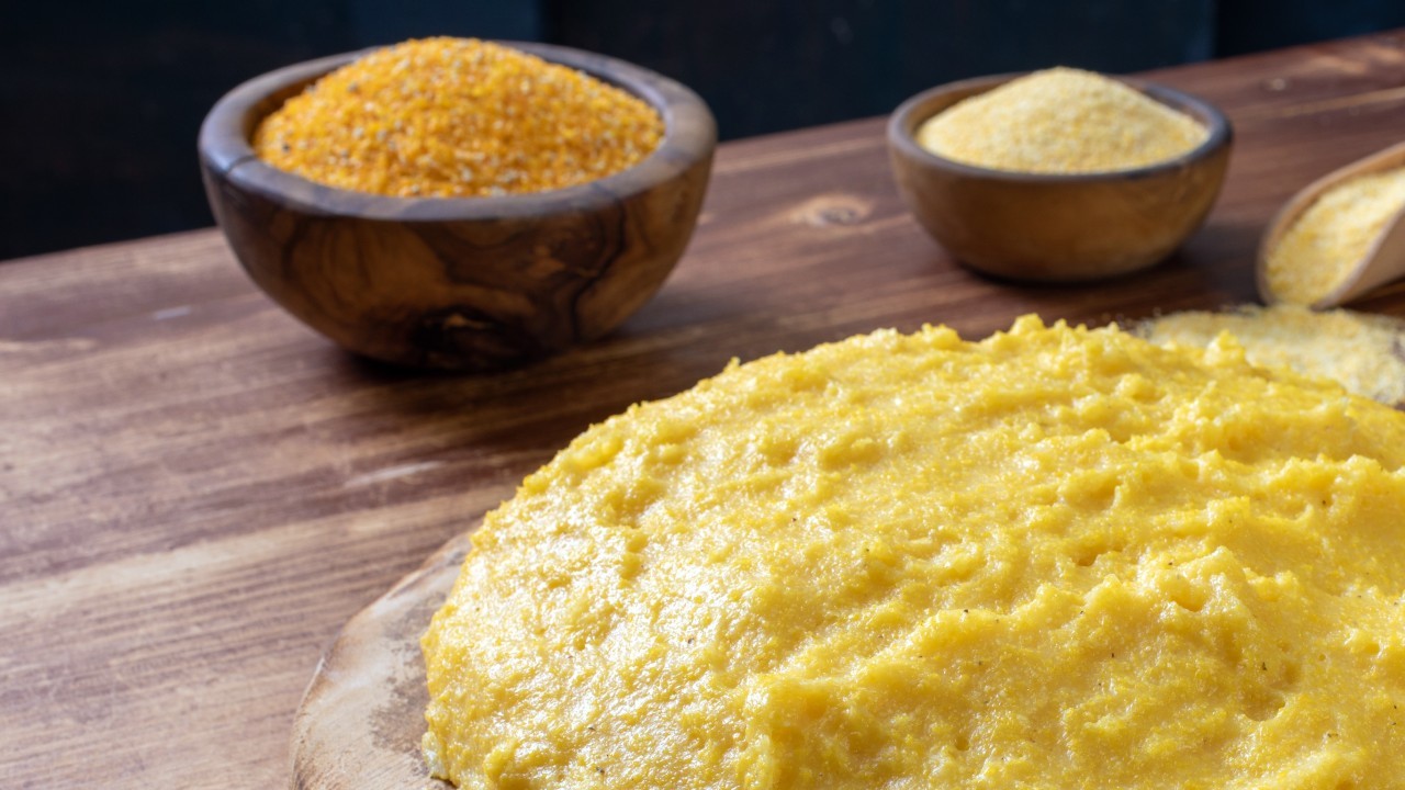 Harissa Polenta with Chilly Sautéed Kale and Cumin