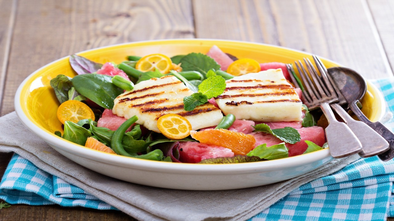 Halloumi and Watermelon Salad