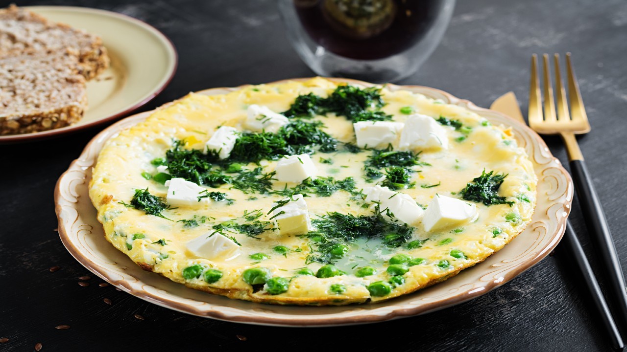 Courgette, Mint and Feta Frittata
