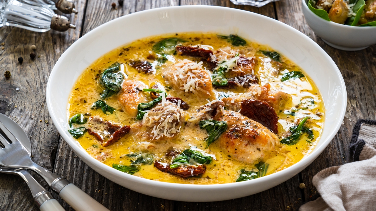 Creamy Tuscan Chicken with Parmesan and Lemon Herb Crumble