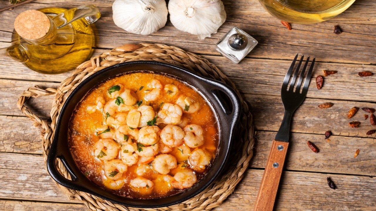 Prawns Pil Pil with Chorizo