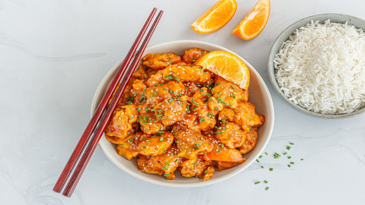 Orange Chicken with White Rice