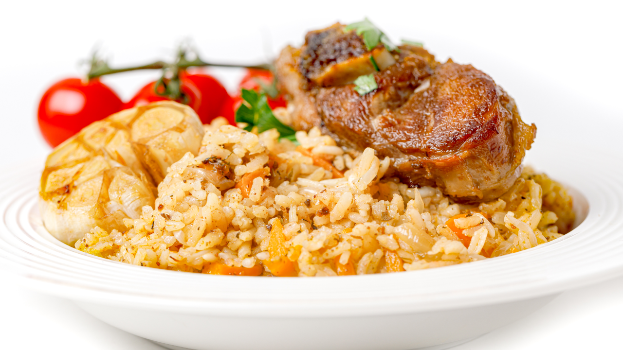 Spiced Rice with Lamb Chops
