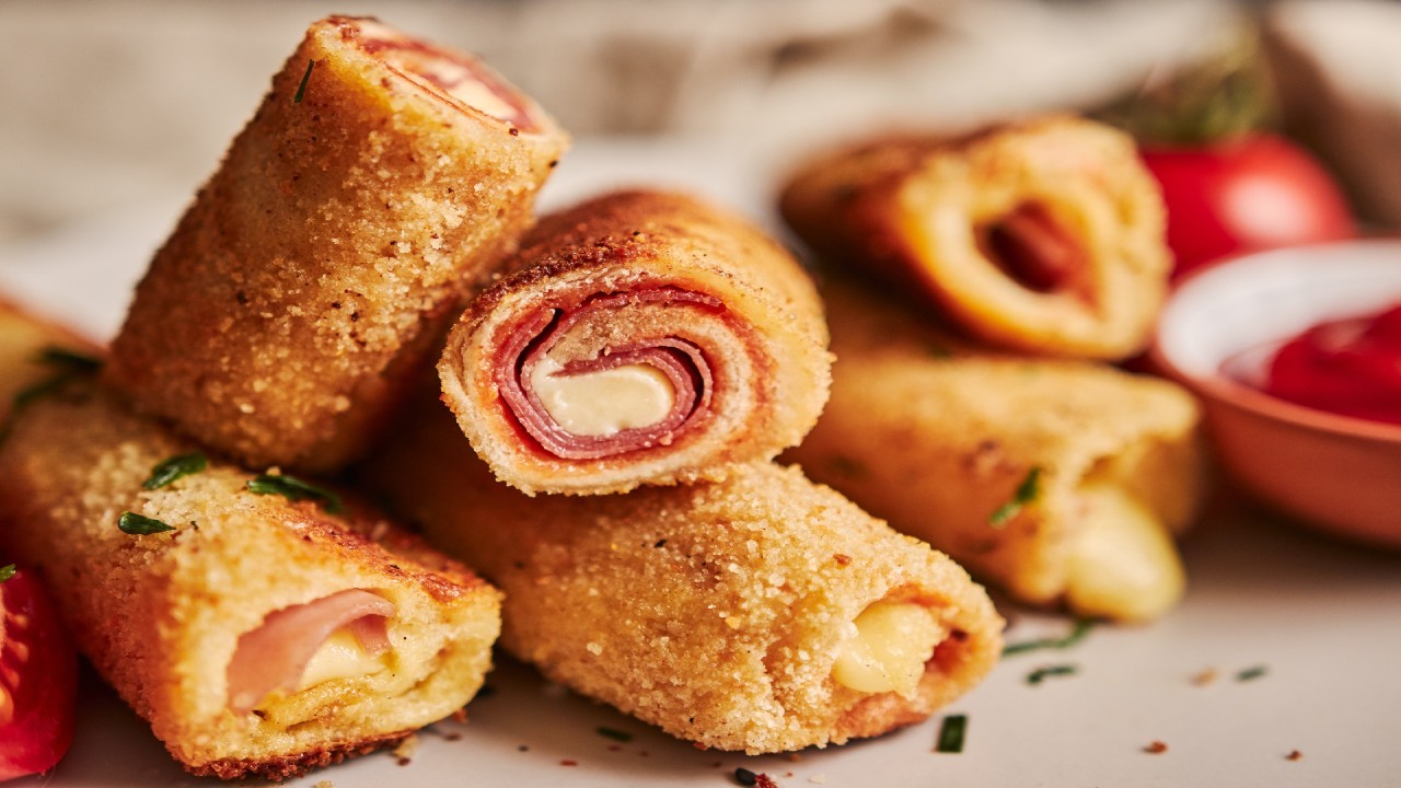 Hot Ham and Cheese Party Rolls