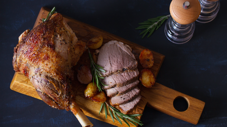 Slow Roast Shoulder of Lamb with Tabbouleh Salad and Creamy Tzatziki 