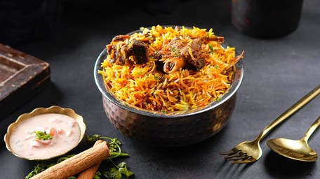 Leftover Lamb Biryani with Carrot Raita