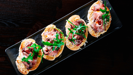 Spiced Beef Crostini’s with Goats Cheese