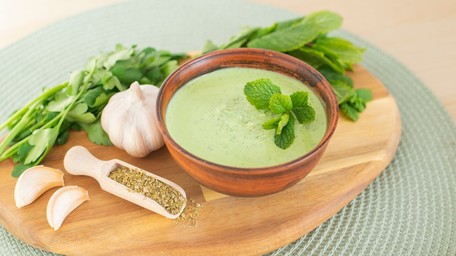 Mint and Coriander Chutney with Yogurt