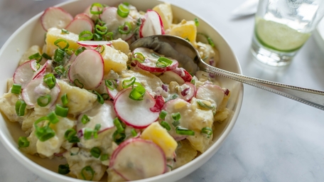 Roasted Baby Potato Salad with a Cream Cheese