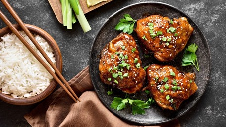 Chinese-Style Pot Roast Chicken With Soy Spiced Jasmine Rice