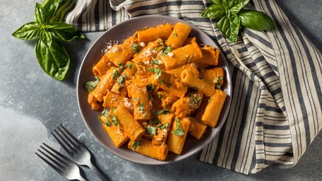 Rigatoni Pasta with Roasted Vegetable & Cheese Sauce