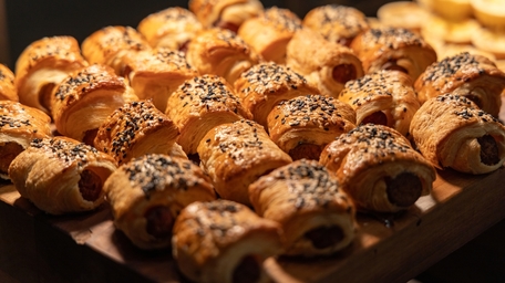 Caramelised Red Onion and Black Pudding Sausage Rolls with Homemade Ketchup