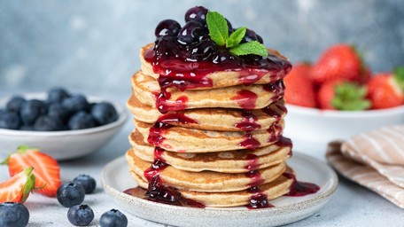 Edward’s Pancakes with Summer Berry Compote