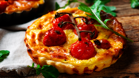 Goat&#39;s Cheese Tart with Roasted Cherry Tomatoes