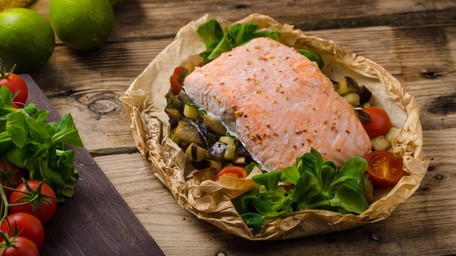 Mediterranean Salmon En Papillote with Dill Potatoes