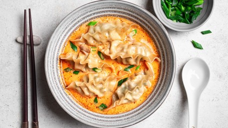 One-Pan Green Curry Dumplings