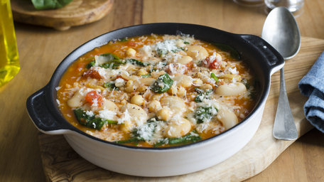 Plant Powered Parmesan-Crusted Cheesy Butter Beans