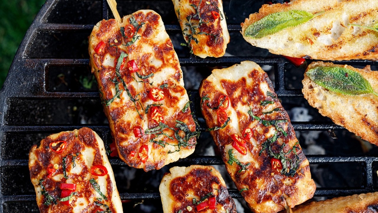 Grilled Irish Halloumi Skewers with Charred Chilli Chimichurri