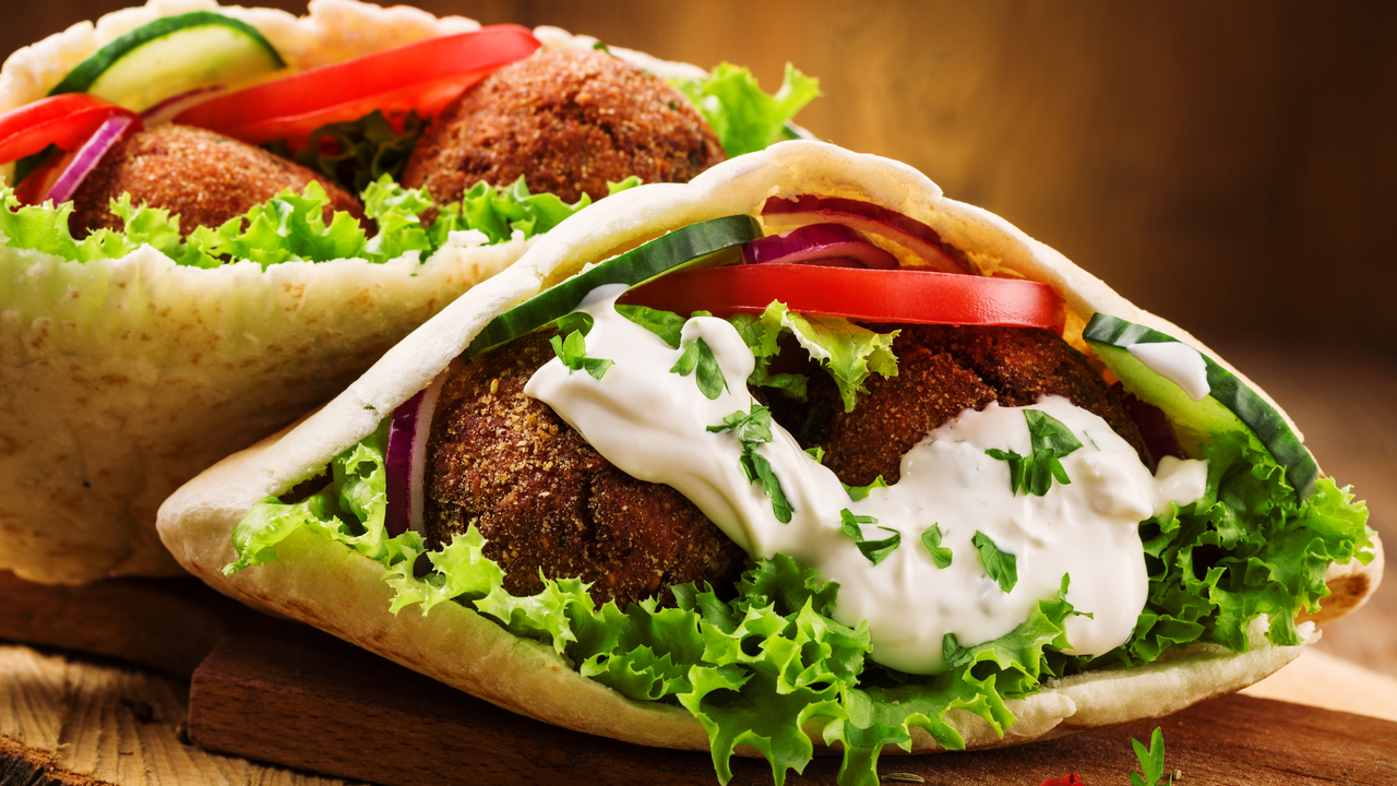 Vegetable Falafels with whipped tahini salad