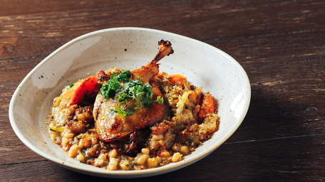 Slow Cooked Duck Legs with French style Puy lentil
