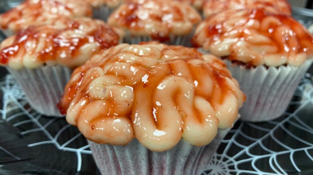 Halloween Brain Cupcakes