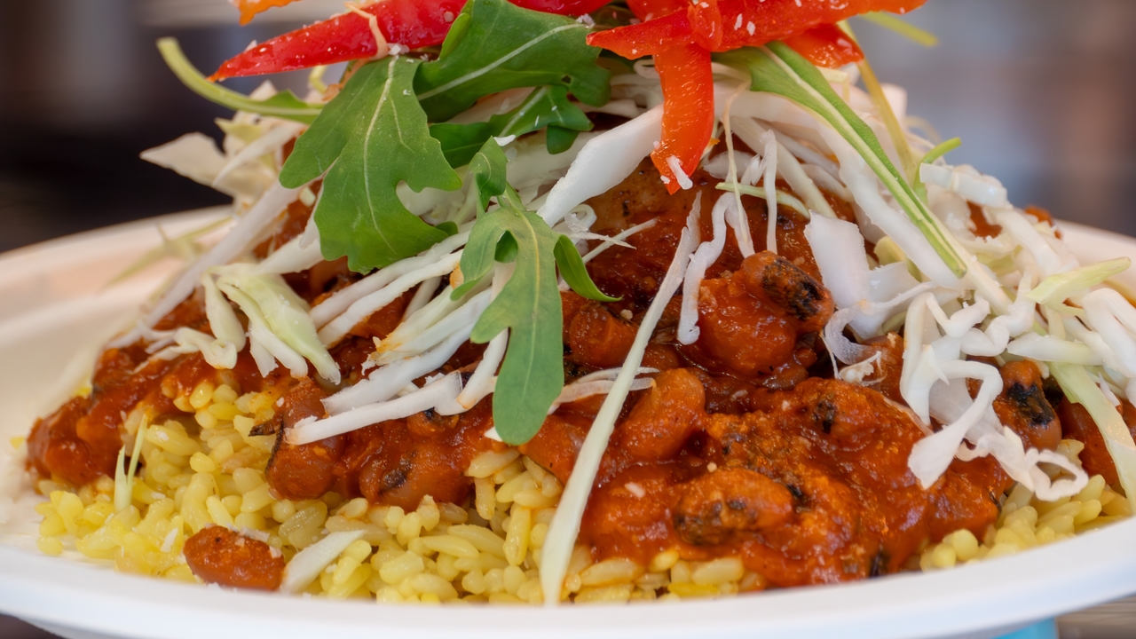 Roasted Vegetable and peanut stew with couscous (Domoda)