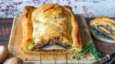 Caramelised Red Onion and Portobello Mushroom Wellington