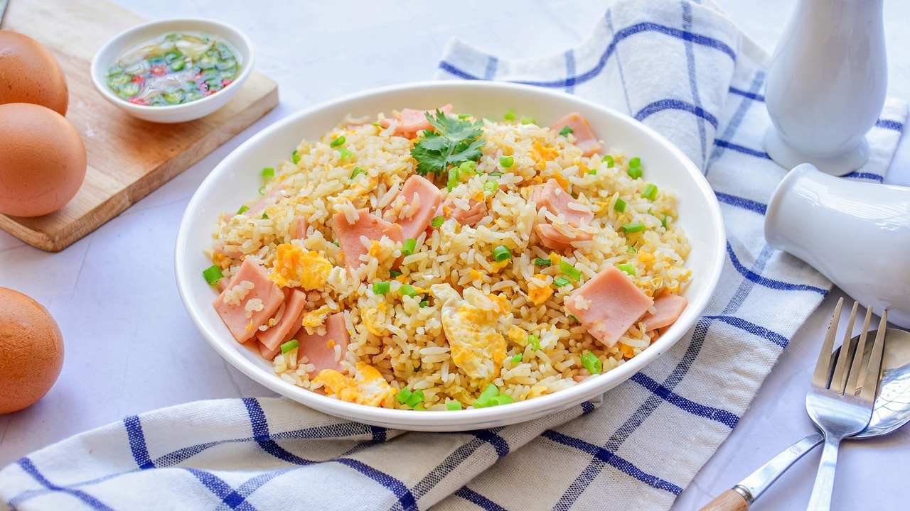Leftover Roast Ham and Turkey Egg Fried Rice