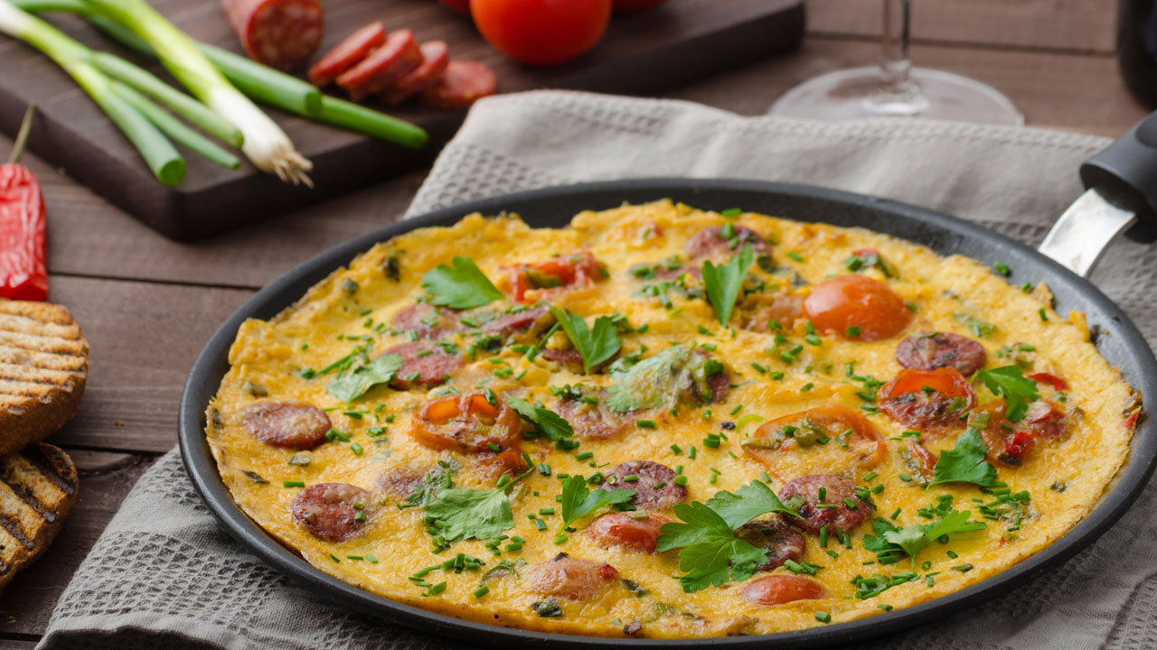 Leek, Courgette & Mint frittata