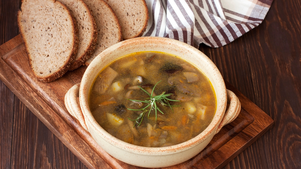 Creamy Mushroom, Hazelnut and Thyme Soup