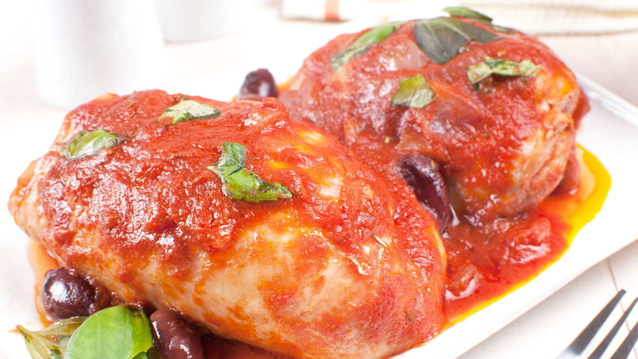 Braised Chicken Thighs in Chunky Vegetable Sauce