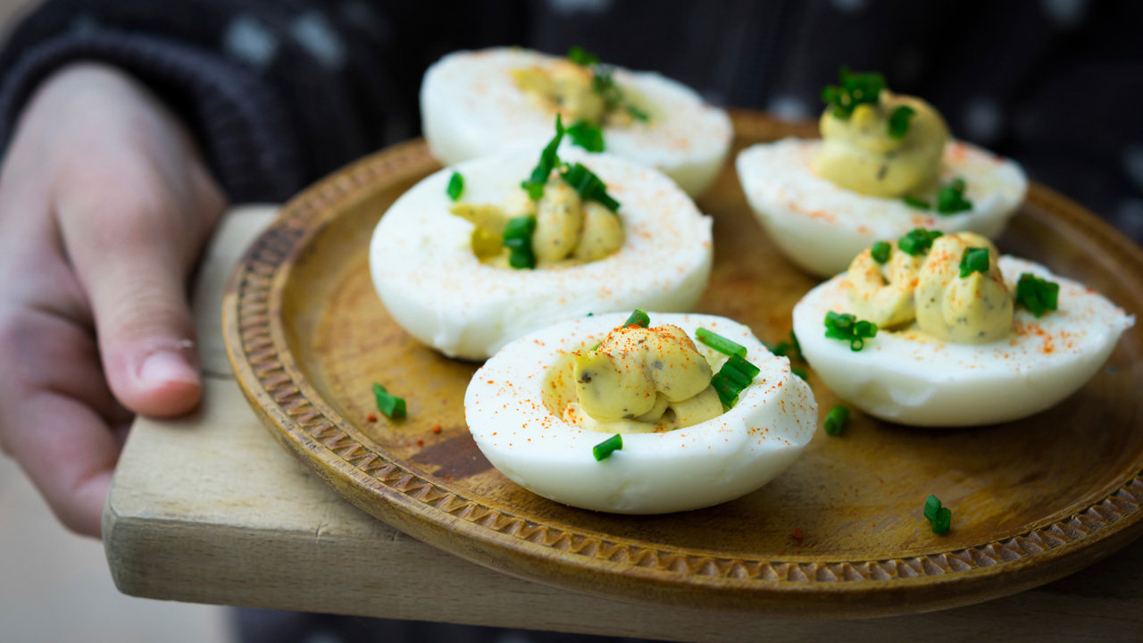 Salad with Deviled Eggs