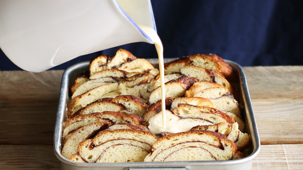 White Chocolate Bread and Butter Pudding